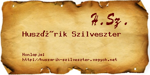 Huszárik Szilveszter névjegykártya